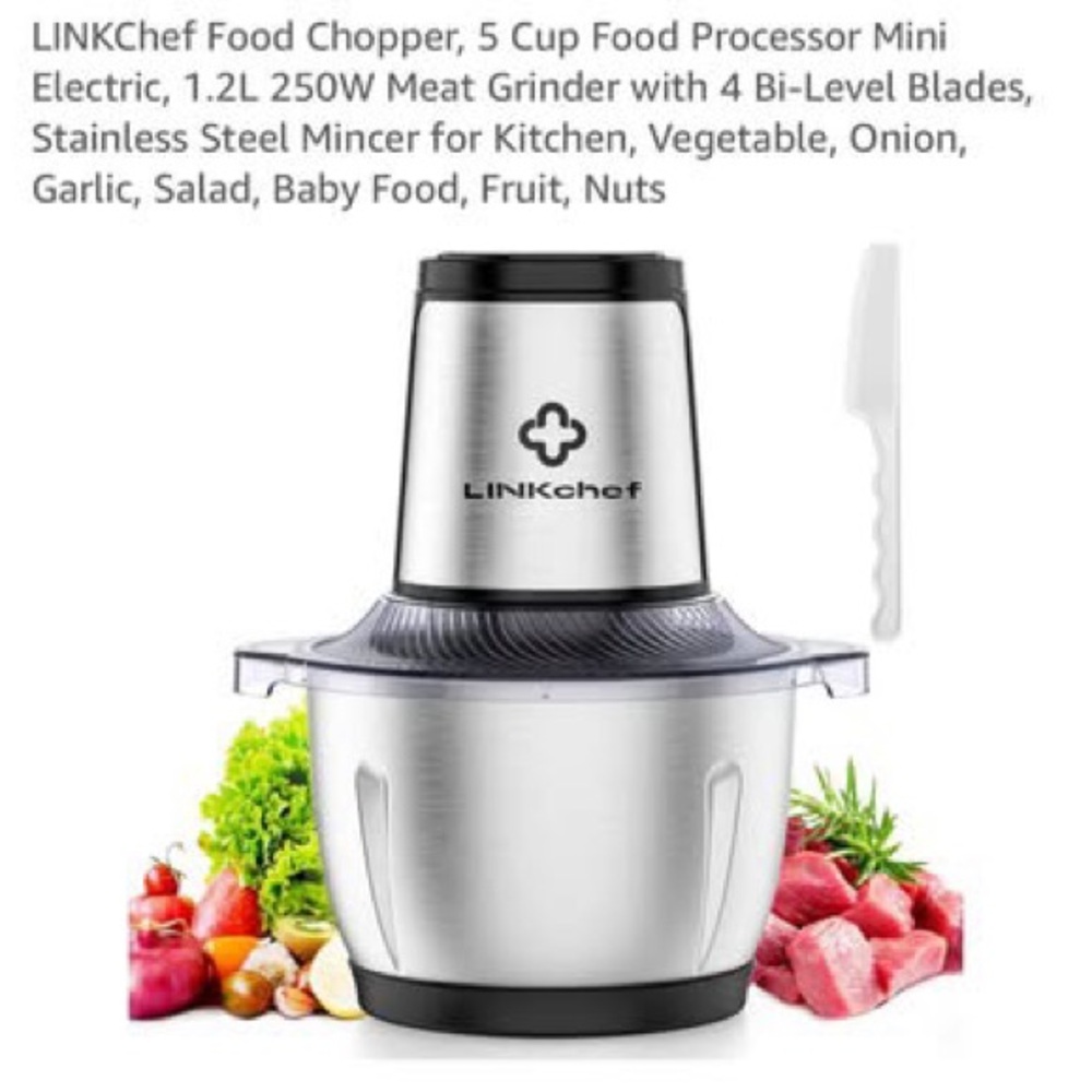 LINKChef Food Chopper, 5 Cup Food Processor Mini Electric